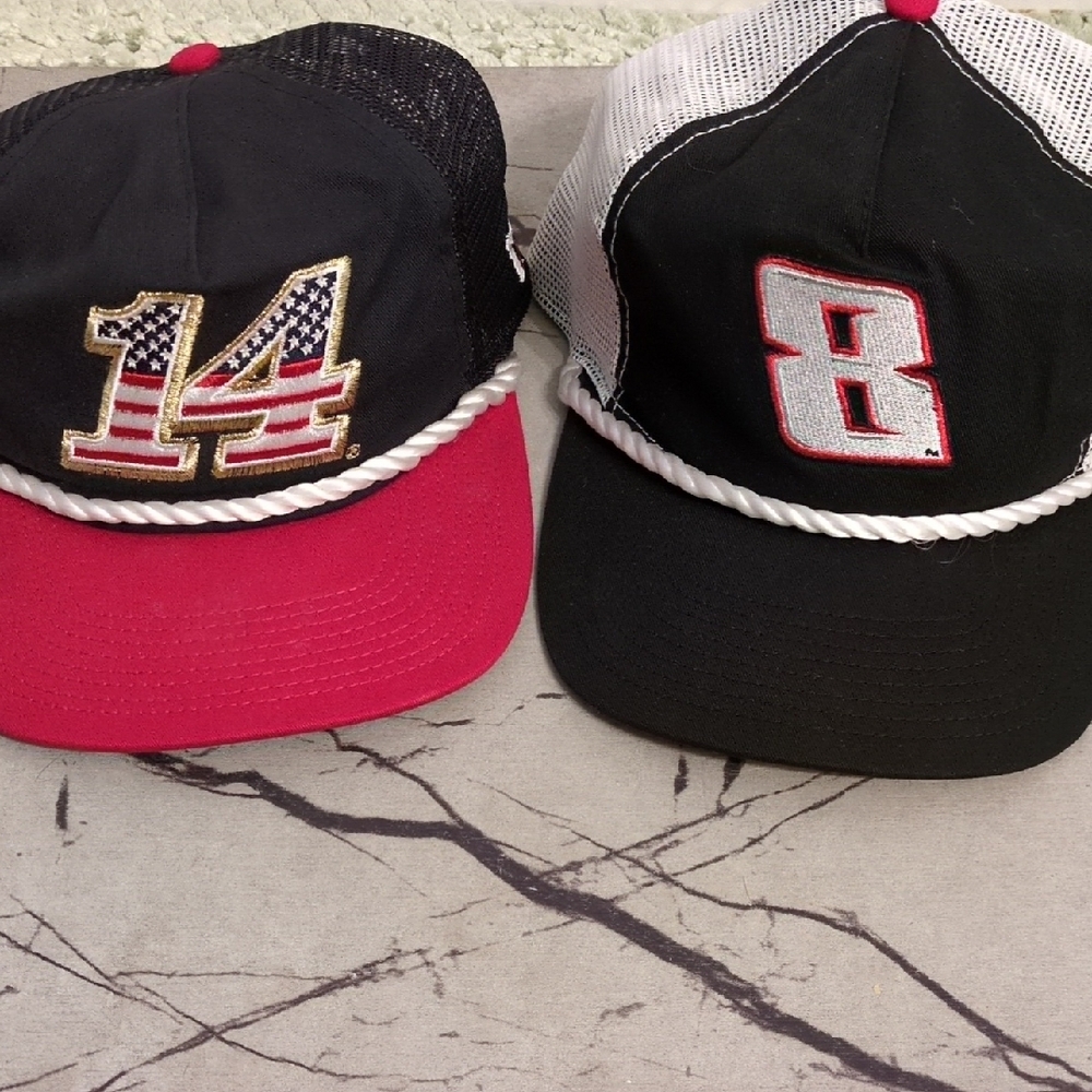 New Era Black and Red Caps with Number Design